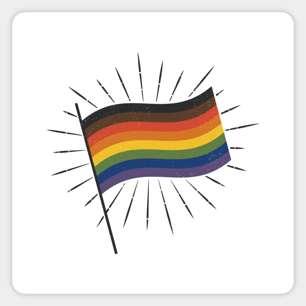 Retro Gay Pride Flag Sticker by lavenderhearts